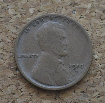 1913 P,D,S Wheat Penny - Choose by Mint & Grade - Lincoln Wheat Ear Cent - Semi Key Date - Philadelphia Denver San Francisco