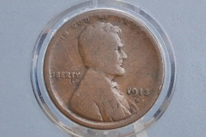 1913-S Wheat Penny - Choose by Grade - 1913 S Wheat Ear Cent - San Francisco Mint - Wheat Ear Cent 1913 S - Semi-Key Date