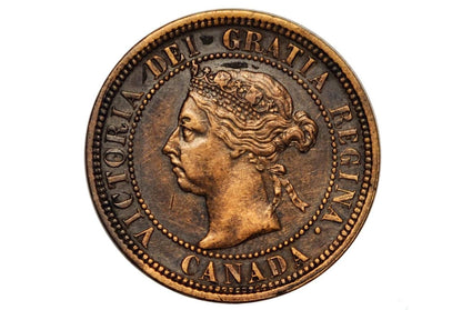 1890 Canadian Cent - Better Date, F-VF Grade / Condition - Queen Victoria - One Cent Canada 1890 Large Cent - Canada 1890 One Cent