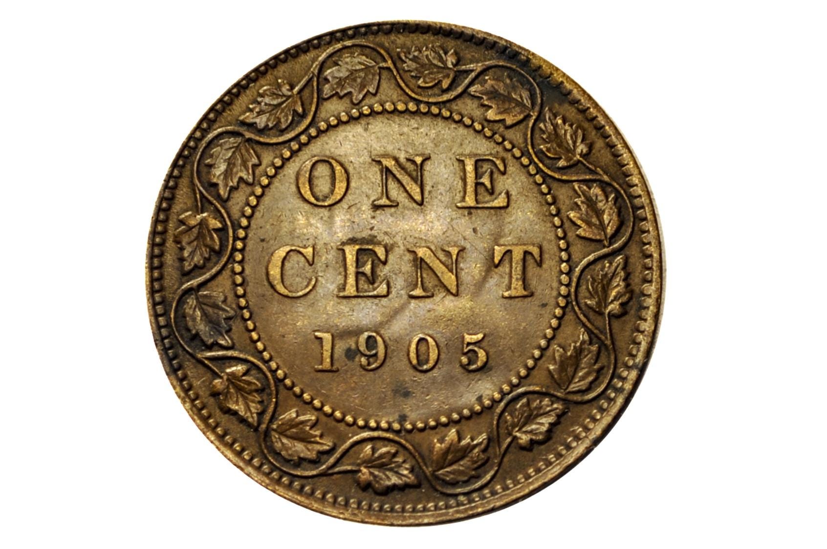 1905 Canadian Cent - XF (Extremely Fine) Grade / Condition - Edward VII - One Cent Canada 1905 Large Cent - 1905 Canadian Penny