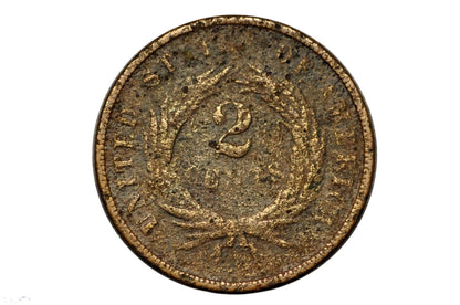 1868 Two Cent Us Coin - G-Xf (Good To Extreemly Fine) Grade / Condition - Civil War Era Coin - 1868 Us 2 Cent Coin 1868 Two Cent Piece