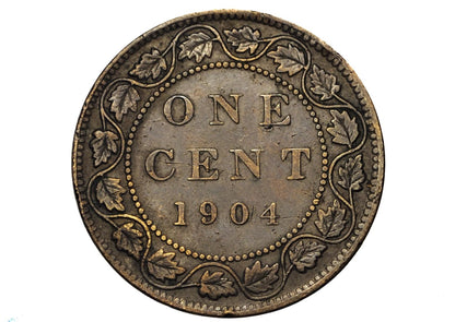 1904 Canadian Large Cent - AU (About Uncirculated) Grade / Condition - King George V - One Cent Canada 1904 Large Cent - 1904 Large Penny