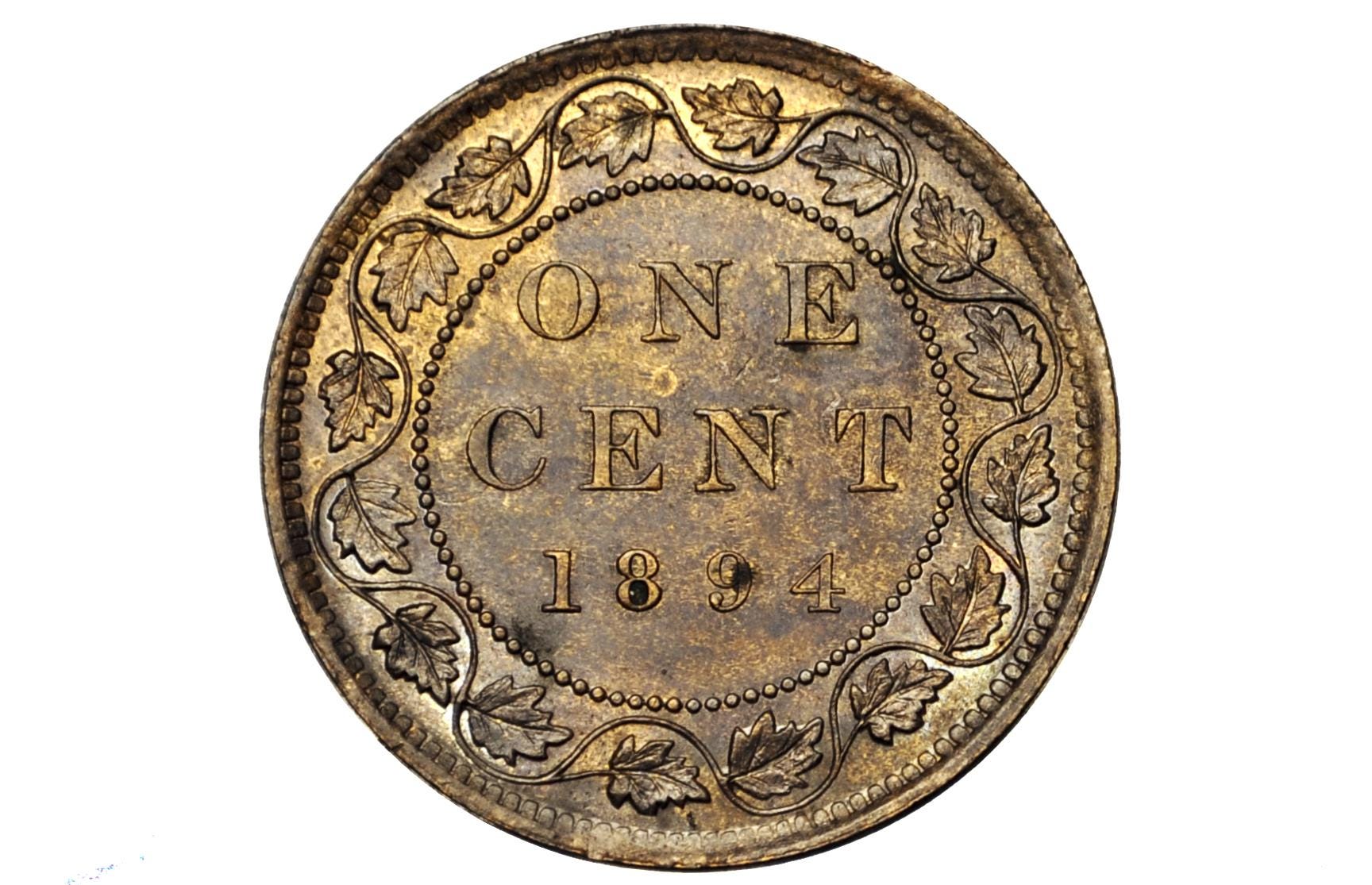1894 Canadian Cent - XF (Extremely Fine), Great Details - 1894 Penny Canada 1 Cent 1894