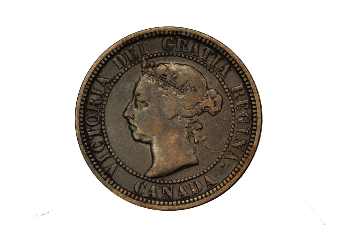 1890 Canadian Cent - Better Date, F-VF Grade / Condition - Queen Victoria - One Cent Canada 1890 Large Cent - Canada 1890 One Cent