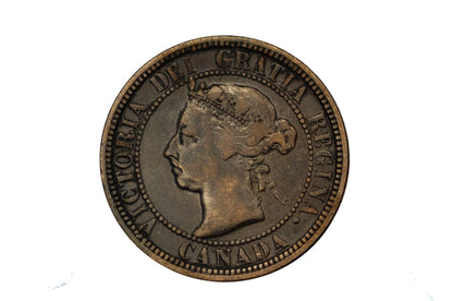 1890 Canadian Cent - Better Date, F-VF Grade / Condition - Queen Victoria - One Cent Canada 1890 Large Cent - Canada 1890 One Cent