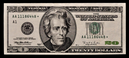 1996 Fancy Repeating Serial Number 20 Dollar Star Note - 11186448 - 1996 Twenty Dollar Fancy Serial Star Note - Fr.2083-A*