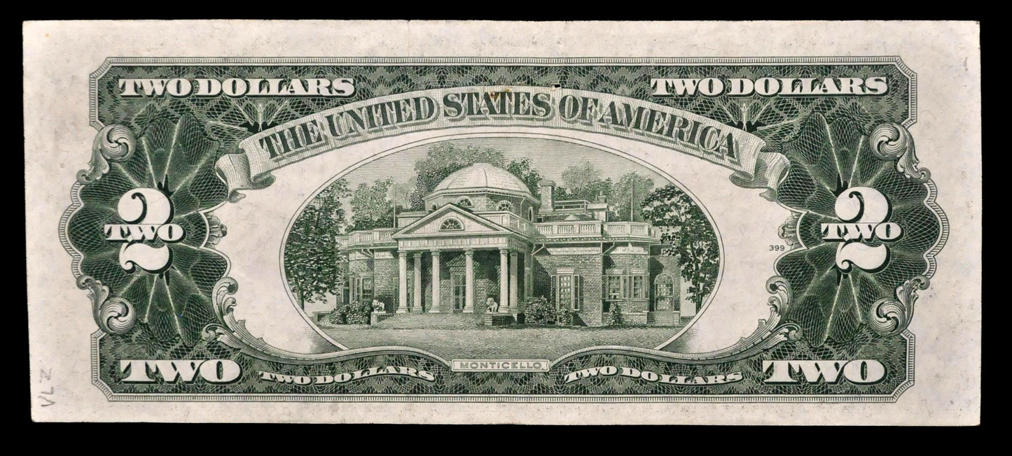 1953 Star Legal Tender 2 Dollar Note - Choice Extremely Fine (Xf+) - 1953 Red Seal Two Dollar U.s. Star Note - Fr#1509*