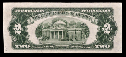 1953 Star Legal Tender 2 Dollar Note - Choice Extremely Fine (Xf+) - 1953 Red Seal Two Dollar U.s. Star Note - Fr#1509*