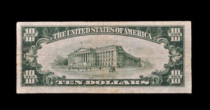 RARE 1929 Newmarket New Hampshire 10 Dollar National Currency Note - Type 1 - 1929 Brown Seal Ten Dollar NH Charter Note - Charter 1330