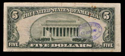 1953A Silver Certificate 5 Dollar Star Note - Very Fine (VF) - 1953-A Blue Seal Five Dollars Star Note - Fr.1656*