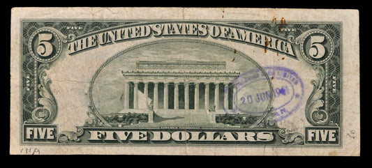 1953A Silver Certificate 5 Dollar Star Note - Very Fine (VF) - 1953-A Blue Seal Five Dollars Star Note - Fr.1656*
