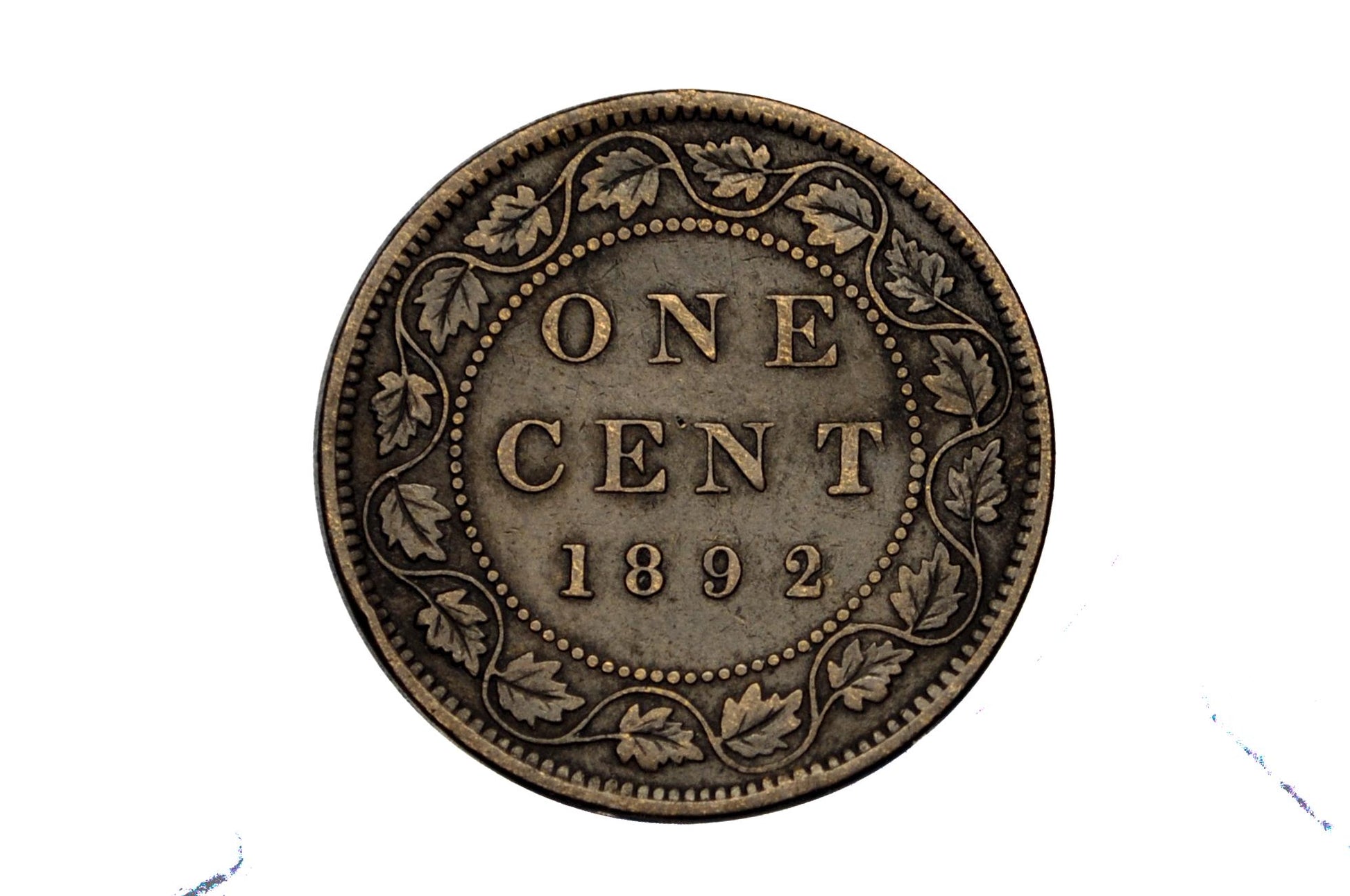 1892 Canadian One Cent - XF (Extremely Fine) Condition - Queen Victoria - 1892 Large Cent - 1892 Penny Canada 1 Cent 1892