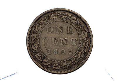 1892 Canadian One Cent - XF (Extremely Fine) Condition - Queen Victoria - 1892 Large Cent - 1892 Penny Canada 1 Cent 1892