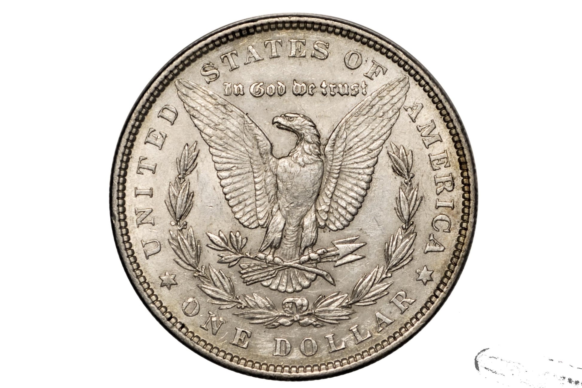 1878 Morgan Silver Dollar Reverse of 79 - Seven Feathers - AU50 (About Uncirculated) Grade - 1878 Seven Feathers - 7 Tailfeathers Reverse of 1879