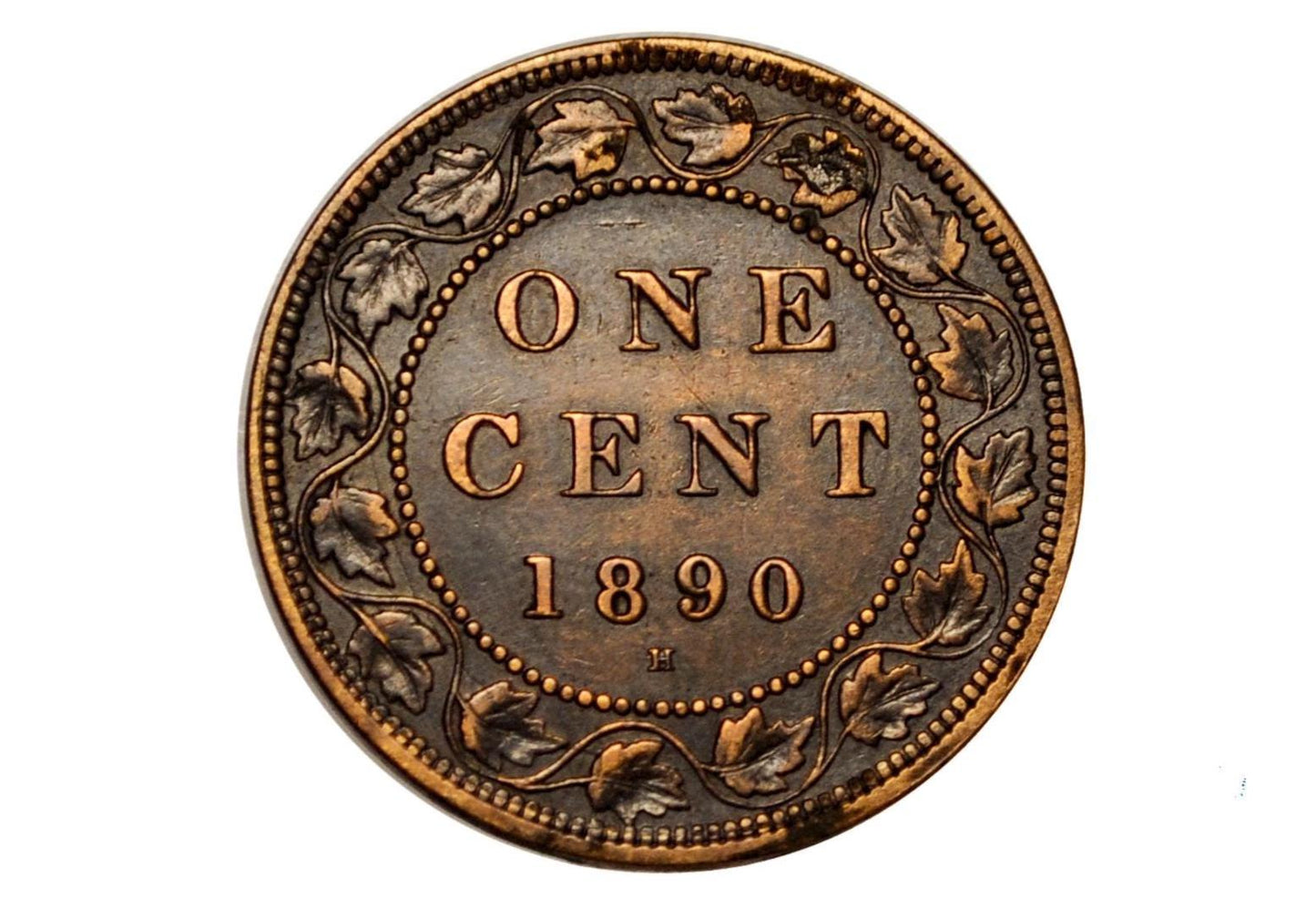 1890 Canadian Cent - Better Date, F-VF Grade / Condition - Queen Victoria - One Cent Canada 1890 Large Cent - Canada 1890 One Cent