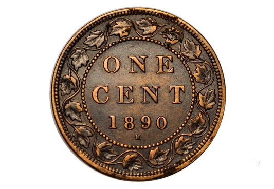 1890 Canadian Cent - Better Date, F-VF Grade / Condition - Queen Victoria - One Cent Canada 1890 Large Cent - Canada 1890 One Cent