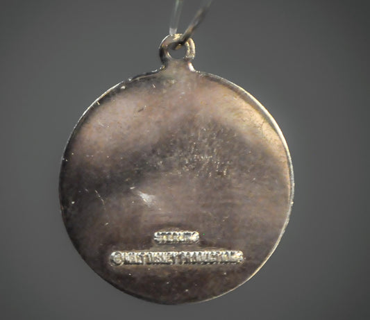 Vintage Sterling Silver Mickey Mouse Circular Pendant Walt Disney World - Walt Disney World Mickey Mouse Charm Sterling