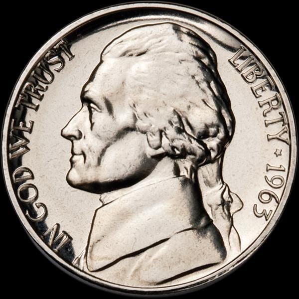 1963 P&D Jefferson Nickels - Choose by Mint and Grade - Denver and Philadelphia Mints - 1963 D Jefferson Nickel 1963 P Nickel