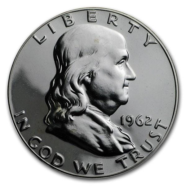 1962 Franklin Half Dollar P&D Mints - Silver Half Dollar 1962 Ben Franklin Half Dollar - 1962 D Franklin Half 1962 P