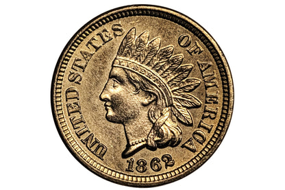 1862 Indian Head Penny - Choose by Grade - Good Early Date - 1862 Indian Head Cent 1862 One Cent - Civil War Era Cent