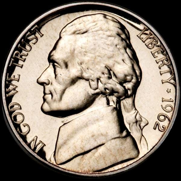 1962 P&D Jefferson Nickels - Choose by Mint and Grade - Denver and Philadelphia Mints - 1962 D Jefferson Nickel 1962 D Nickel