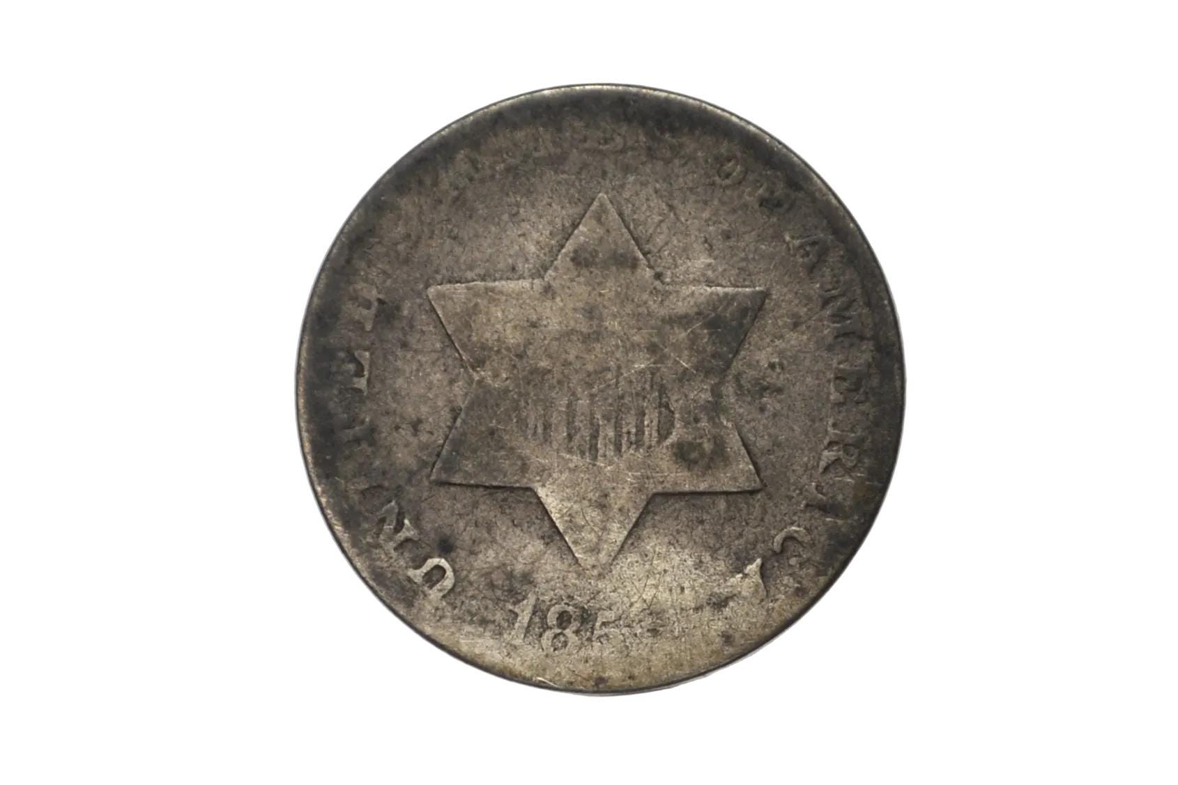 1853 Three Cent Silver US Coin - Choose by Grade / Coin - 1853 3 Cent Trimes Silver 3 Cent Piece - Great Collection Piece