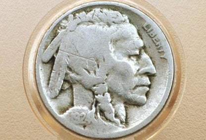 1924-S Buffalo Nickel - Fine Grade / Condition; Key Date - S Mint 1924 Nickel Indian Head Nickel 1924 S - Rare Coin, Low Mintage