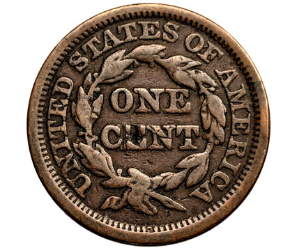 1851 Brothel Token Made From U.S. Large Cent "ONE C*NT" - Initials on the obverse