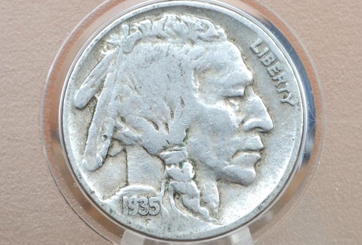 1935 Buffalo Nickel - VF-AU (Very to About Uncirculated) Grades; Choose by Grade - Buffalo Nickels 1935 Indian Head Nickel - Higher grades