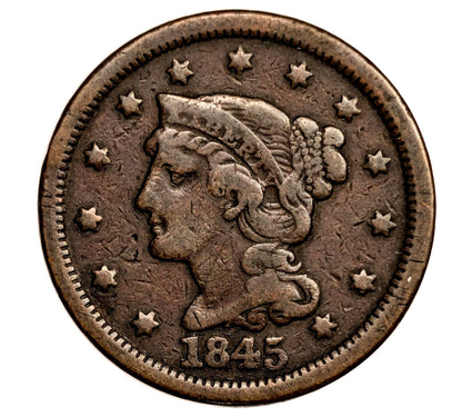 1851 Brothel Token Made From U.S. Large Cent "ONE C*NT" - Initials on the obverse
