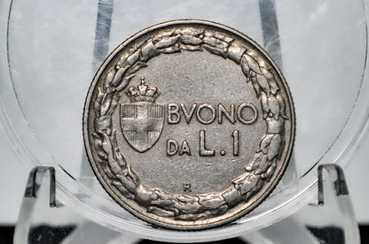 1922 1 Lira - L.1 Italian Coin 1922 - Great Detail, Beautiful Coin - 1922 L1 Italy One lire - Nickel Composition