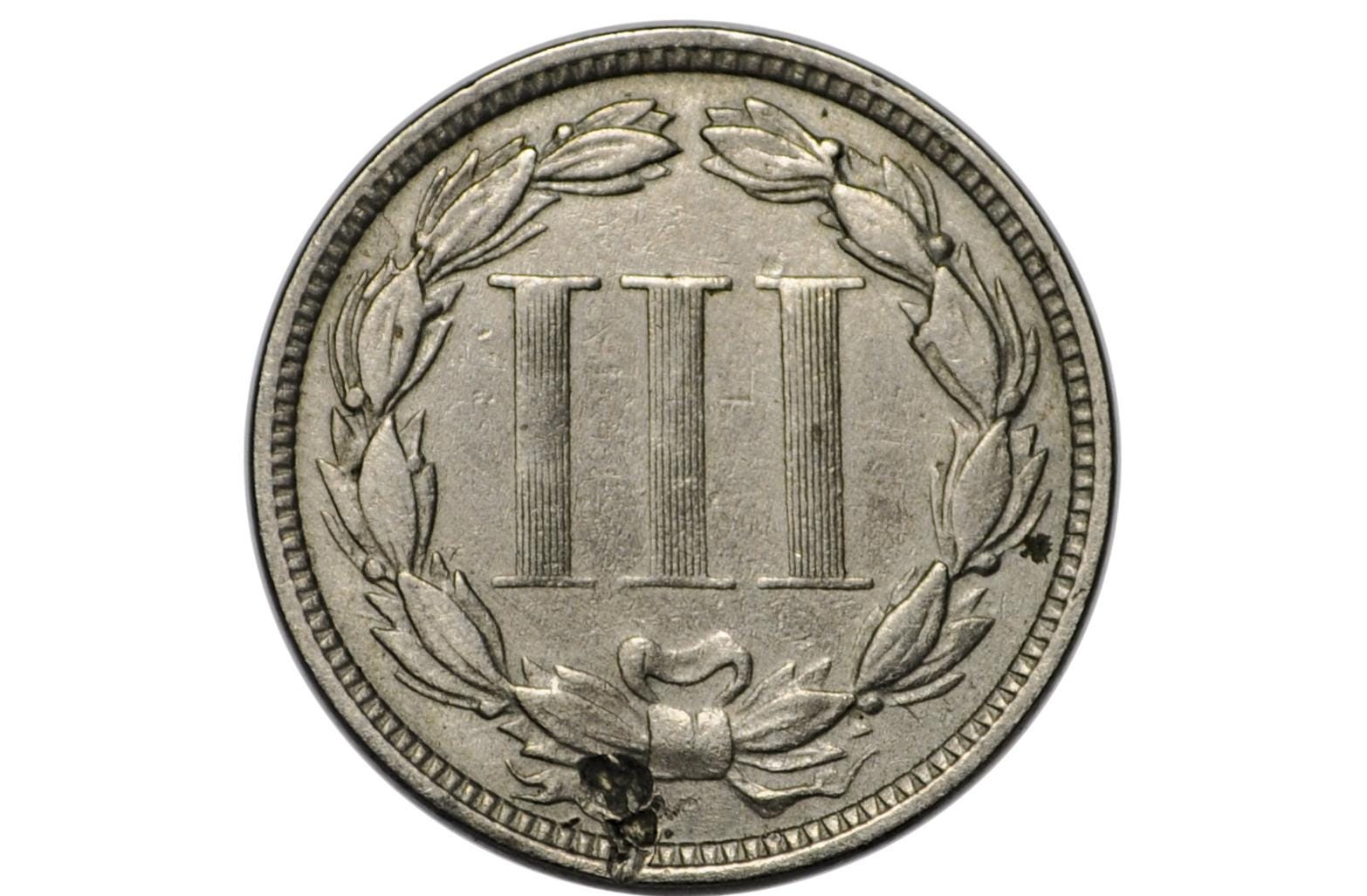 1875 Three Cent Nickel US Coin - VF (Very Fine) Grade / Condition, Better Date! - Civil War Era - 3 Cent Coin 1875 - Only 228,000 Minted