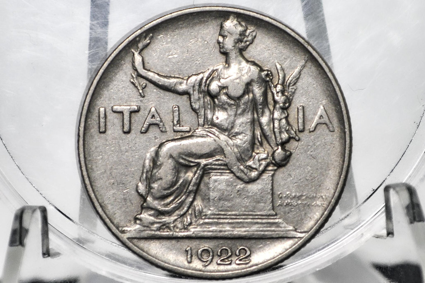 1922 1 Lira - L.1 Italian Coin 1922 - Great Detail, Beautiful Coin - 1922 L1 Italy One lire - Nickel Composition