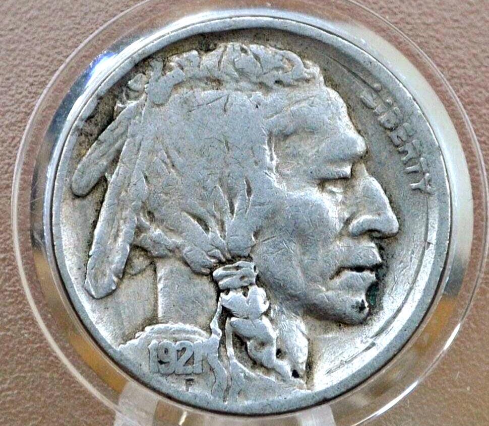 1921-S Buffalo Nickel - Choose by Grade, Condition - San Francisco Mint - Vintage US Coin - Clear Date - 1921 S Nickel