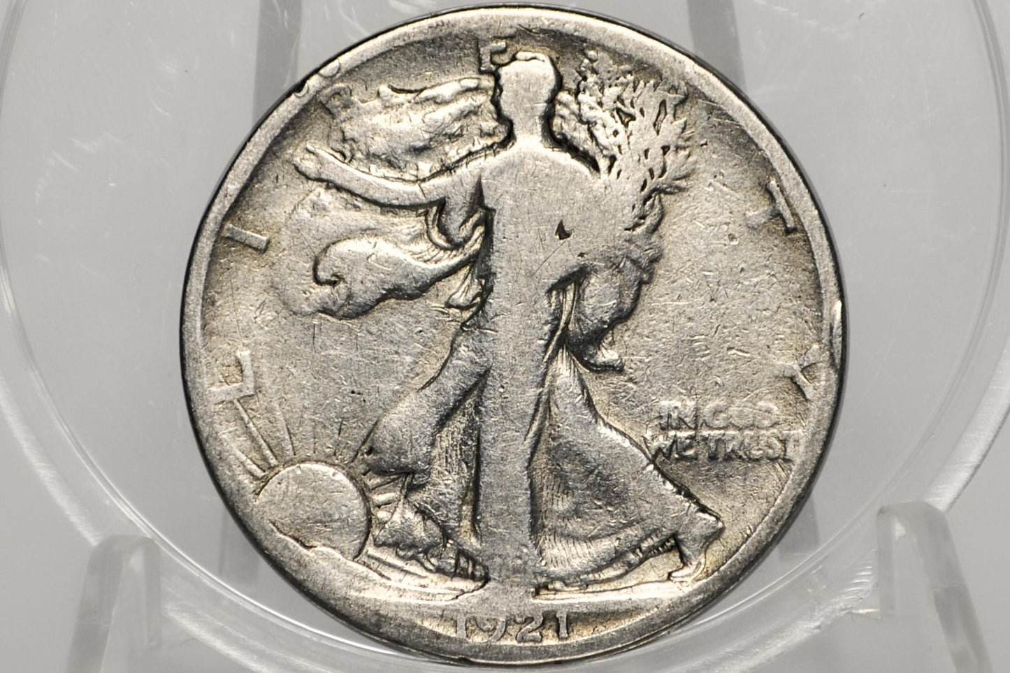 1921-S Walking Liberty Silver Half Dollar - G (Good) -Key Date- San Francisco Mint- 1921 S Wlh - Half Dollar 1921S Liberty Walking Half