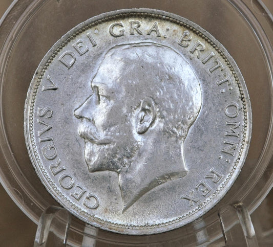 1916 Great Britain Half Crown - AU58 (About Uncirculated), Beautiful Mint Luster - Silver 1/2 Crown 1916 United Kingdom HalfCrown Silver UK