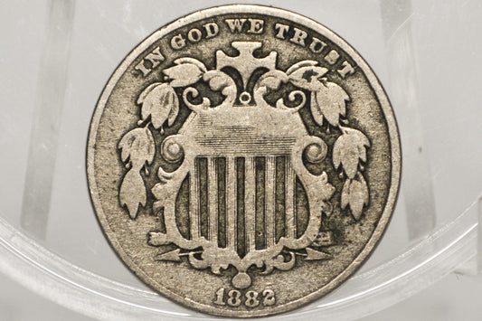 1882 Shield Nickel - VF (Very Fine) Details with Corrosion Issues - 1882 Nickel - Shield Type Nickel 1800's - Shield Nickels
