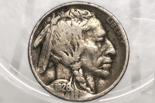 1926-S Buffalo Nickel - Key Date, Rare Coin - San Francisco Mint 1926 Nickel - Low Mintage Date - 1926 S Nickel Indian Head 1926S