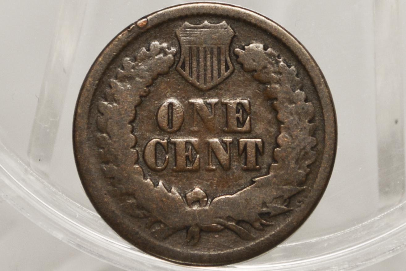 1864-L Indian Head Penny - VF, Damaged, Affordable Coin - 1864 L Cent - Bronze Variety L Cent