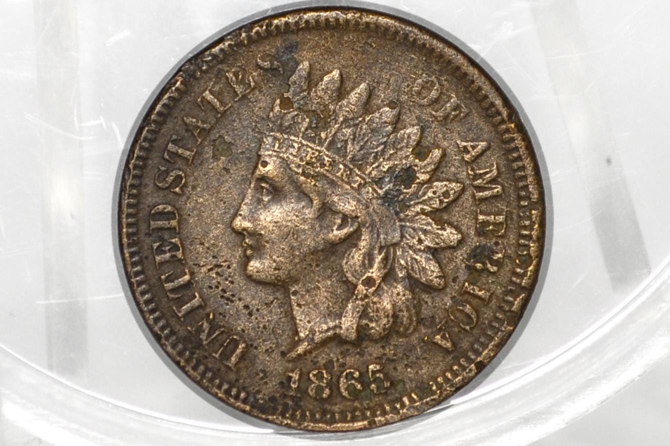 1865 Indian Head Penny - Choose by Grade - Civil War Era Coin - 1865 Cent US One Cent 1865 Indian Head Cent - Early Date
