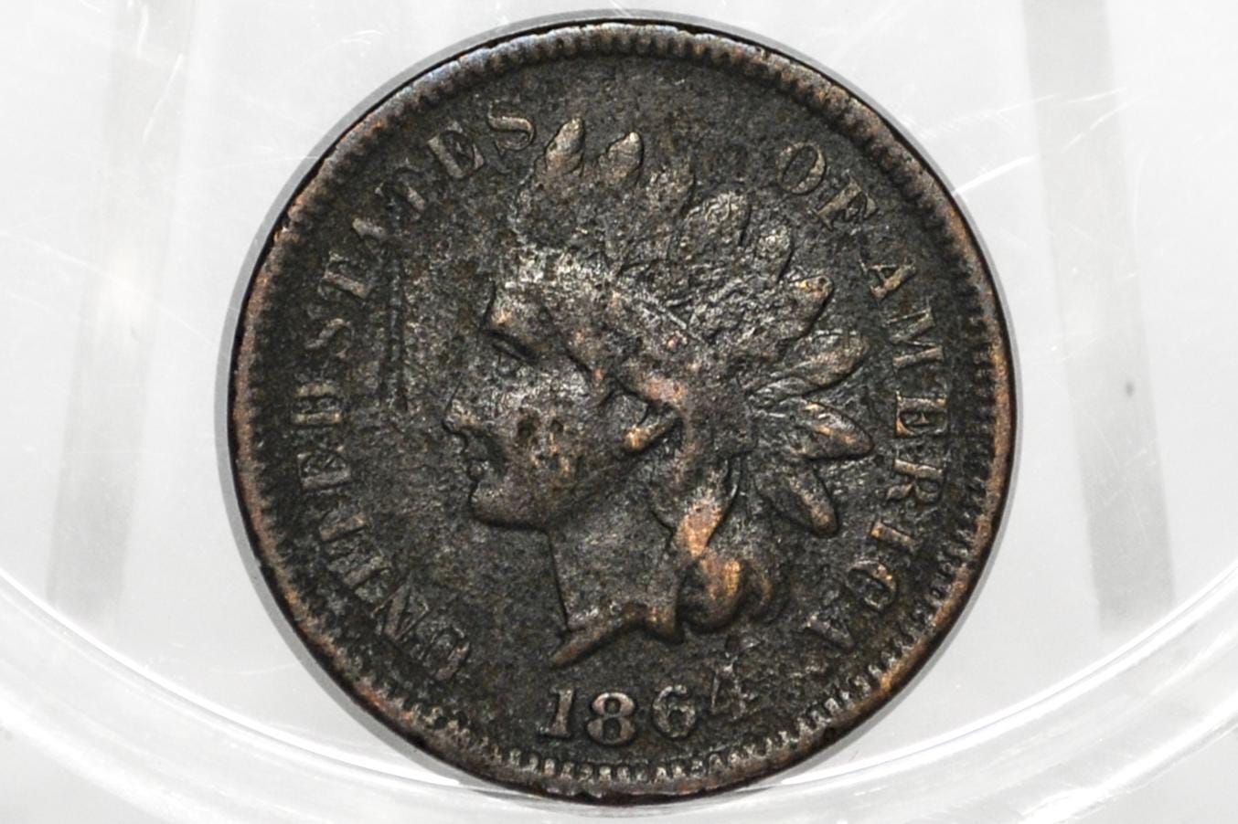 1864-L Indian Head Penny Bronze - Vg Details, Faint L - 1864 L Cent - Bronze Variety L