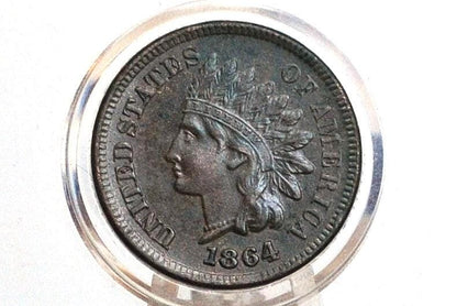 1864-L Indian Head Penny Bronze - Choice Au - 1864 L Cent - Bronze Variety, L - Incredible Coin, Stunning