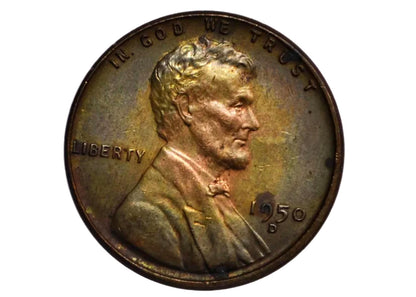 1950-D Unique Lincoln Oxidized Penny - United States One Cent Lincoln Oxidized Penny