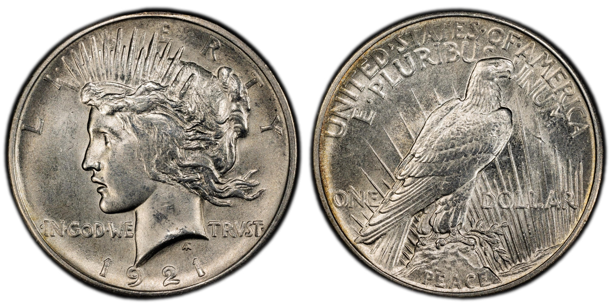 1921 Peace Silver Dollar -Choice Unc. Details - 1921 High Relief Peace Dollar Silver - Very High Grade, Key Date