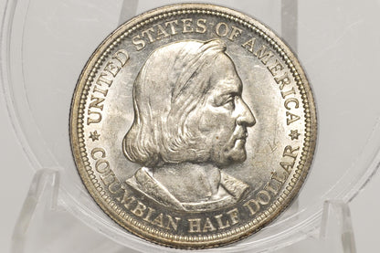 1893 Columbian Silver Commemorative Half Dollar - Chicago Worlds Fair Half Dollar 1893 World's Columbian Exposition Half Dollar 1892