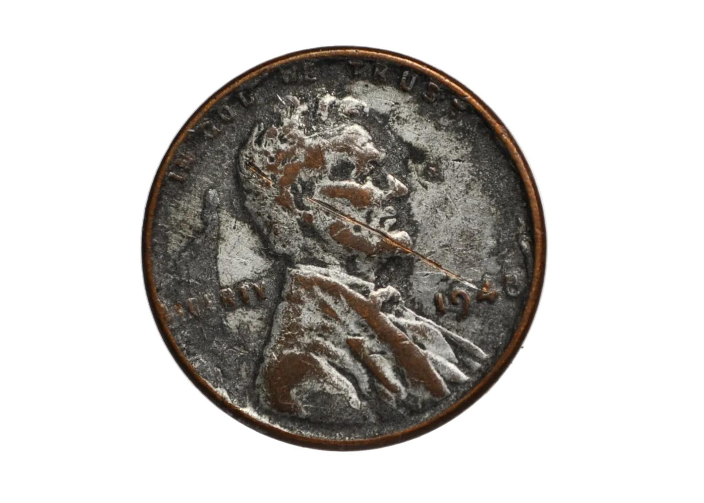 1948 Lincoln Wheat Penny Chemistry Experiment Plated Coin - Unique Lincoln Penny Science Experiment Obverse