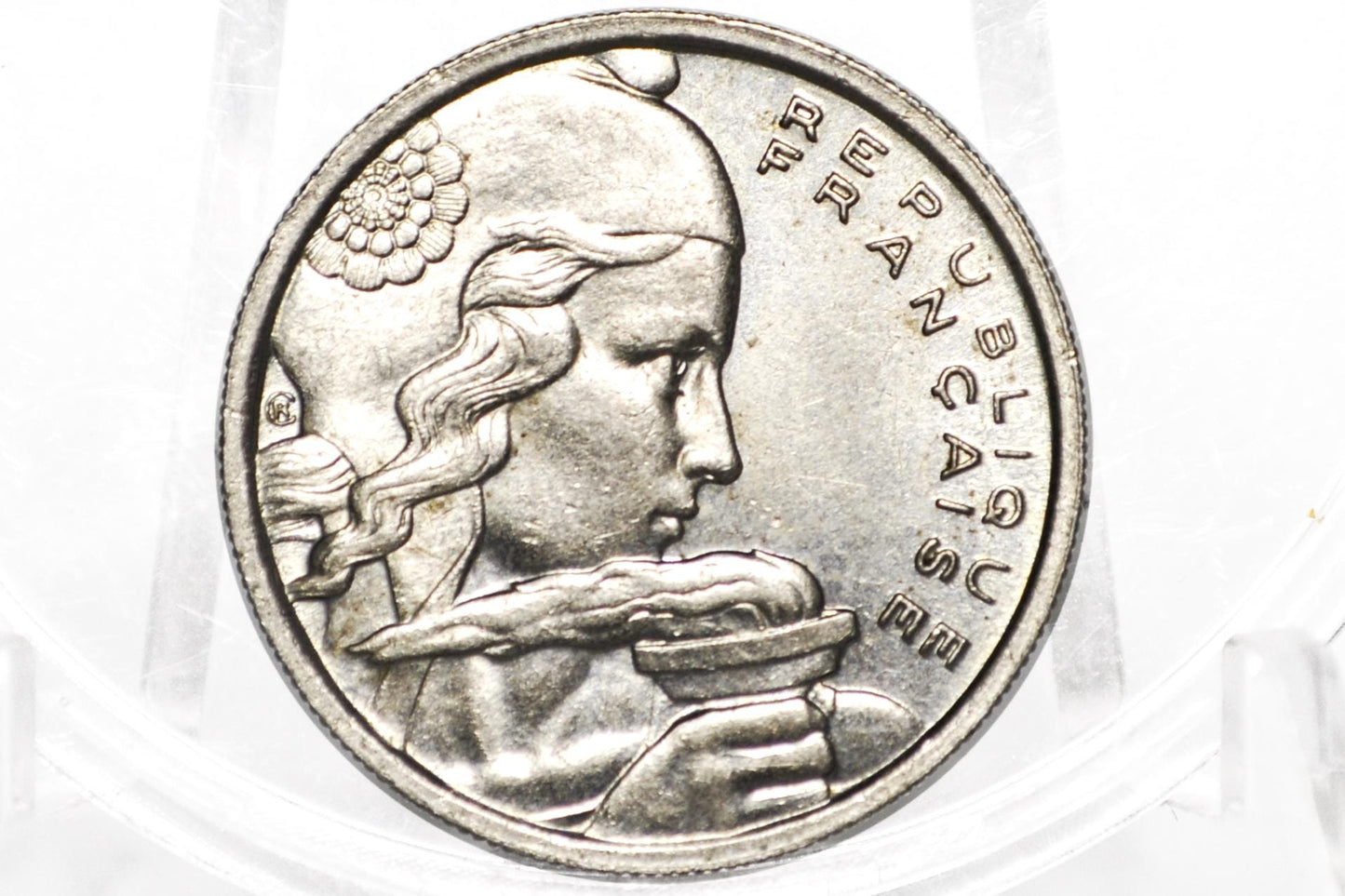 1958-B French 100 Francs Coin - UNC - Rarer Date - One Hundred Franc Coin 1958 France - French Coins