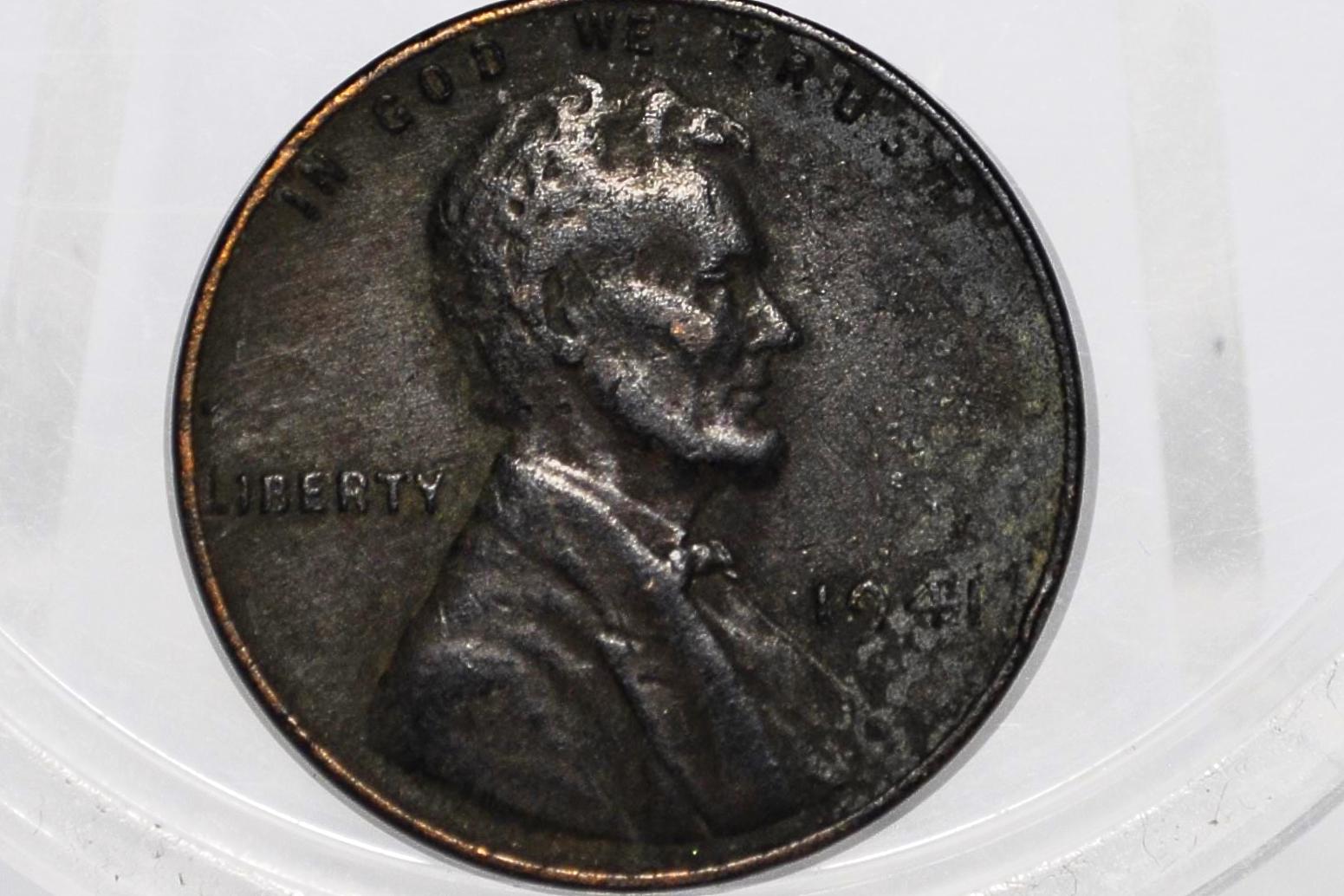 1941 Wheat Penny Weird Color - WWII Era 1941 US Cent - WW2 Wheat Penny - 1941 Wheat Back Lincoln Penny
