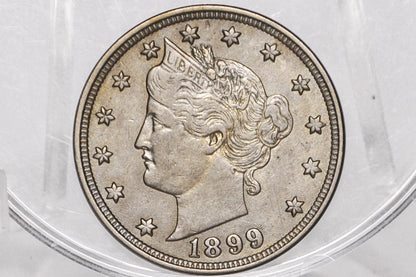 1899 Liberty Head V Nickel - Choose by Grade - Liberty Head Nickel 1899 - "V" back design