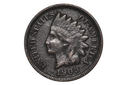 1909 Indian Head Penny Dark Natural Patina, Final Year of Issue, No Mint Mark - 1909 Indian Head Cent with Heavy Original Oxidation